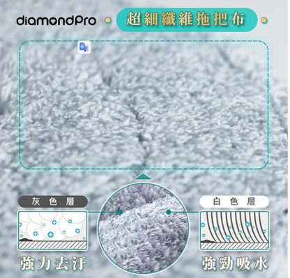 DiamondPro 魔法水地拖 - 超細纖維地拖布